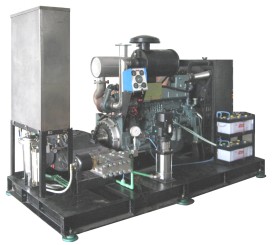 limpieza con máquina de chorro de agua